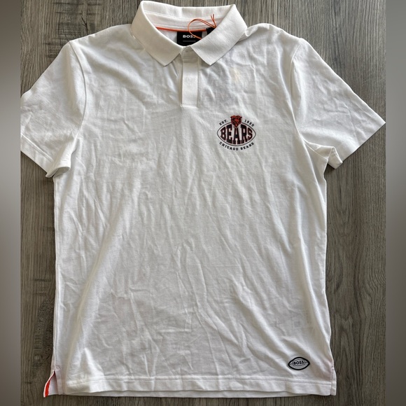 BOSS X NFL Chicago Bears COTTON SHIRT WITH COLLABORATIVE BRANDING Large NWT - Picture 2 of 12